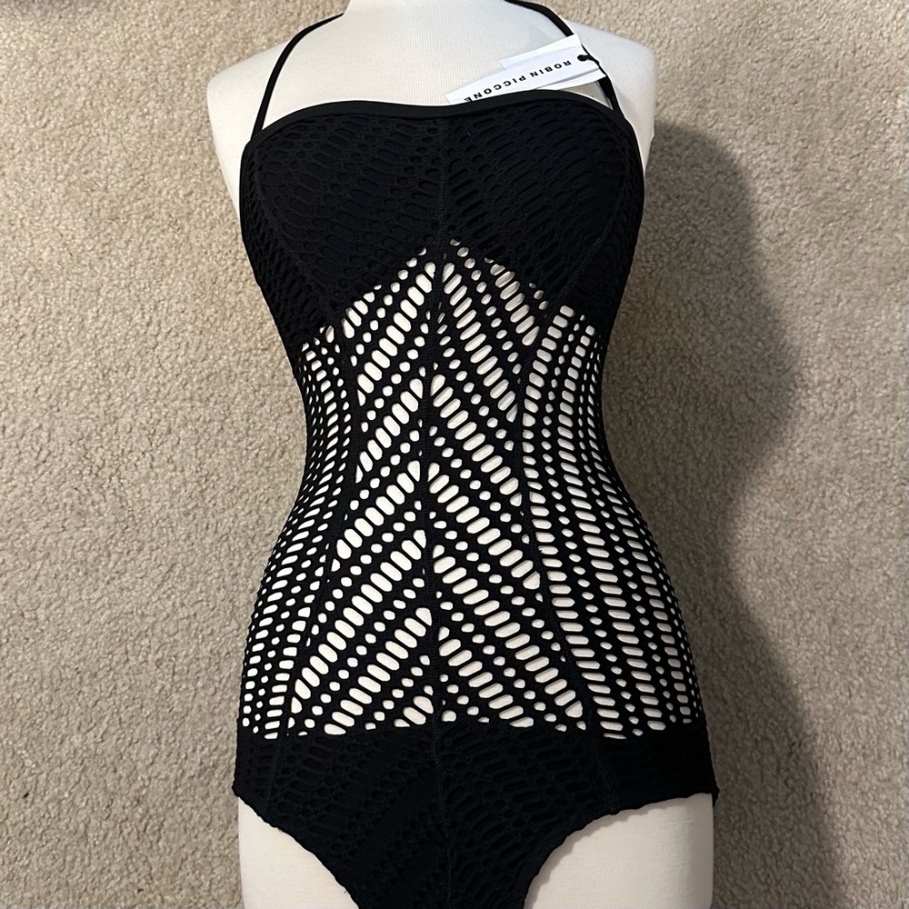 Robin Piccone One Piece Bathing Suit with Netting